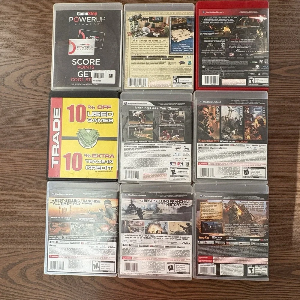 PlayStation 3 Game Lot of 9‎ Call Of Duty Mortal Combat Oblivion Uncharted 3